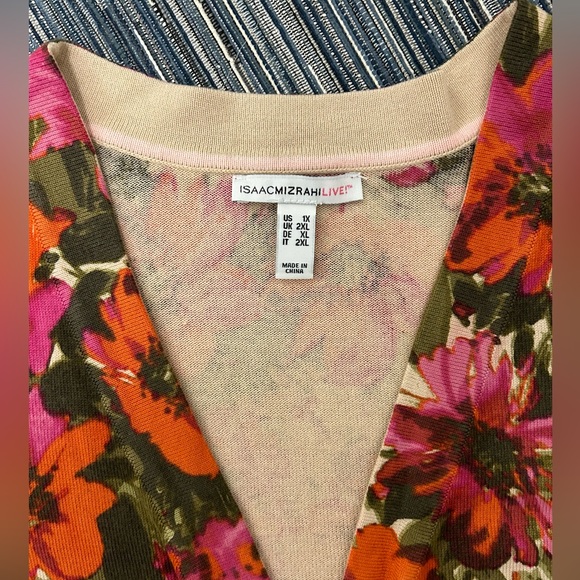 Isaac Mizrahi Live! Size 2XL Women’s Floral Open Cardigan - Picture 3 of 7